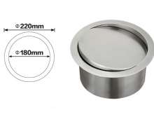 ฝาถังขยะสแตนเลสฝังเคาเตอร์ ขนาด 220 mm มีสินค้า (เส้นผ่าศูนย์กลาง )ลึก100mm.