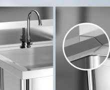 ซิงค์สแตนเลส โรงงานผลิต อ่างล้างจานสแตนเลส1หลุม Sink stainless รุ่น ST3-1 ขนาด 700*700*800*150 mm.