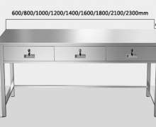 โต๊ะทำงานสแตนเลส 3ลิ้นชัก เกรด 304 