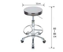 เก้าอี้ทางการแพทย์มีล้อ เก้าอี้สแตนเลส  สูง 62-80 ซม. ที่นั่ง 32 ซม.
