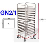 รถเข็นถาดอาหารสแตนเลส 15-16 ชั้น ใช้กับถาด ถาด G/N 2/1 สแตนเลสหนา 1.2 มิล ล้อขนาด 4 นิ้ว ขนาดถาด 325*650 mm