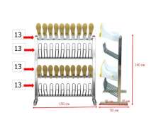 ที่เสียบรองเท้าบูท,ที่แขวนรองบูทชั้นวางของเท้าบูทพร้อมที่เสียบ, สแตนเลสเกรด304 ไม่มีชั้นวาง