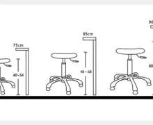 เก้าอี้สแตนเลสใช้ทางการแพทย์ คลีนรูม กันไฟฟ้าสถิตย์ ปรับได้ 50-70 ซม ที่นั่ง 32 ซม. ​มี5 ขา